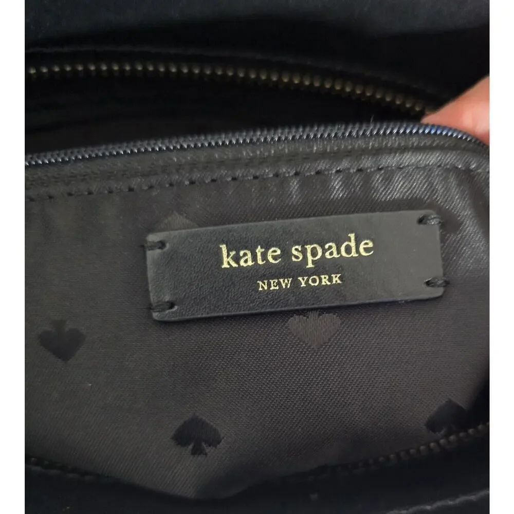 KATE SPADE Janie Tote Shopper Bag Women's Classic Logo Large Black Leather